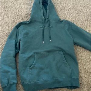 small glossier hoodie in green sage